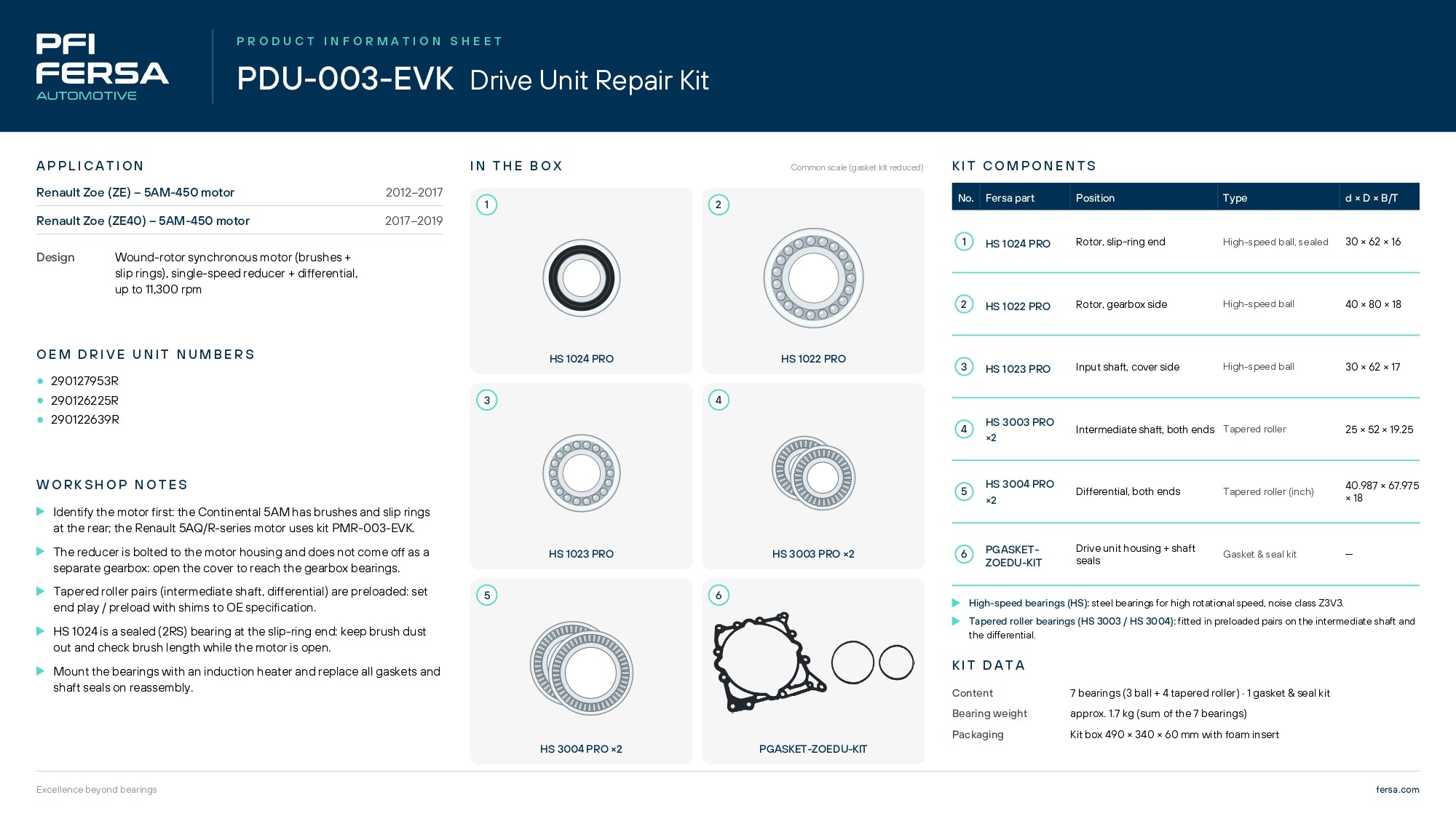 PDU 003 EVK | Large Drive Unir Repair Kit